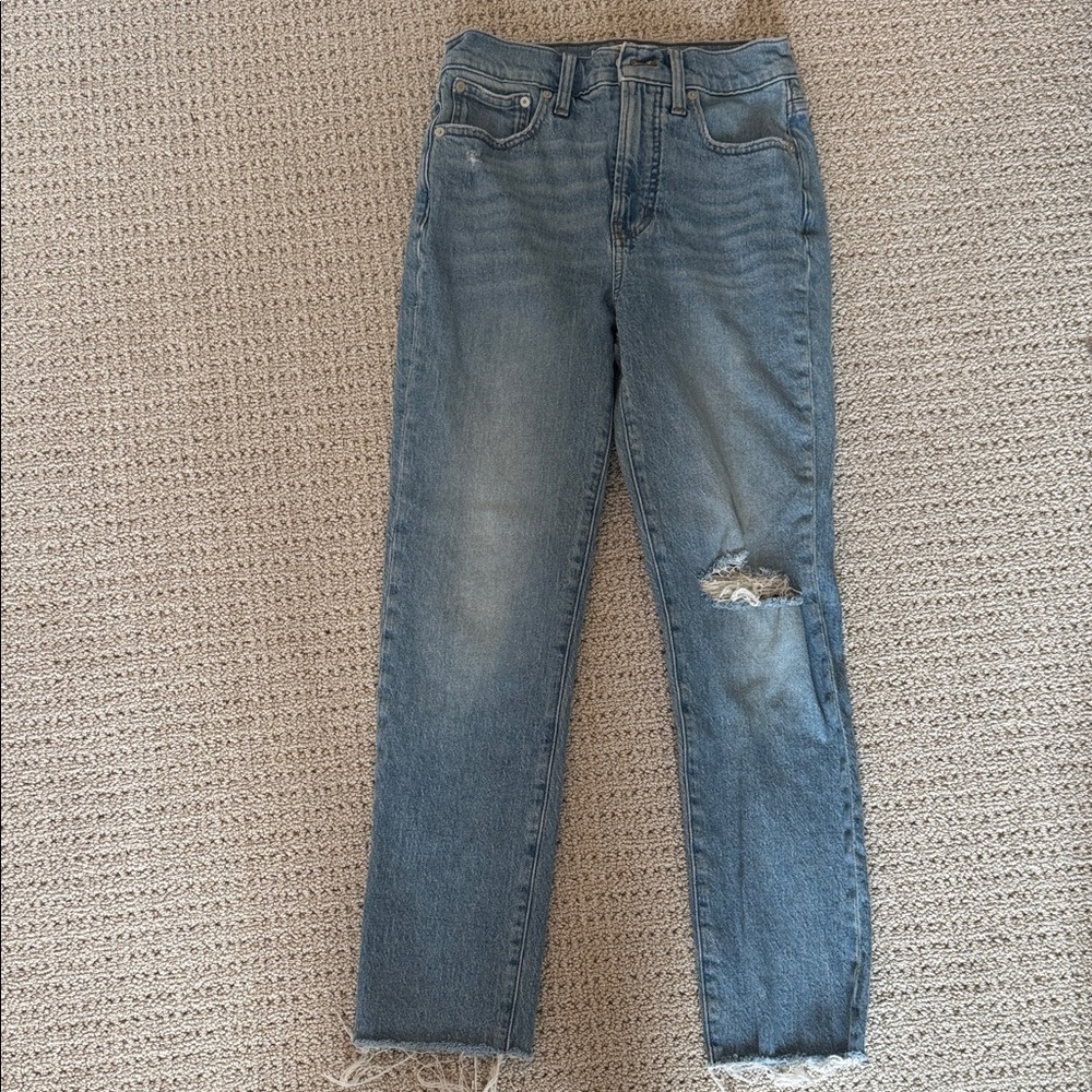 Madewell Light Blue Distressed Ankle Jeans